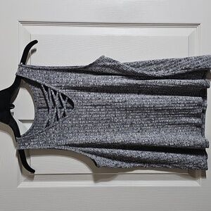 Arizona Ribbed Strappy Tank Top Gray Sleeveless Shirt Stretch Size L